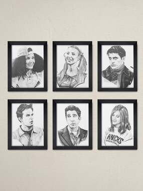 Set of 6 Framed Friends TV Series Wall Art Prints